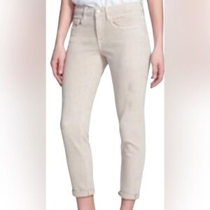 VINCE $210 NWT Women’s Mason Rolled Jean in Destructed Tawny Light Tan size 30